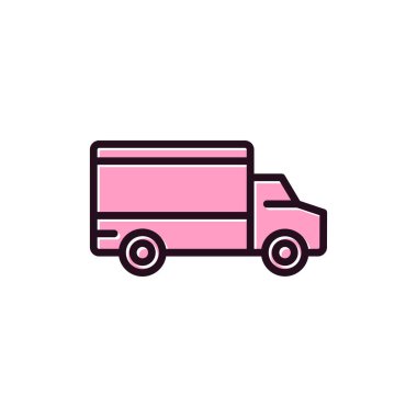 dağıtım kamyonu ikonu vektör çizimi