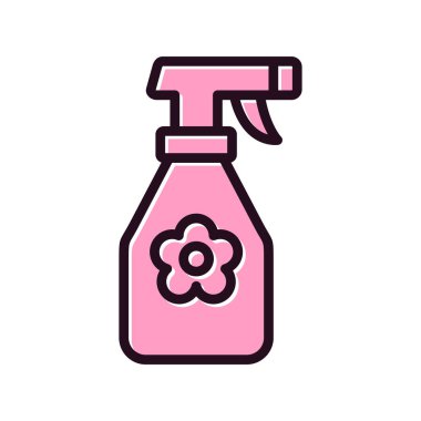  Temizlik spreyi ikon vektörü. İnce çizgi işareti. izole edilmiş sınır sembolü çizimi