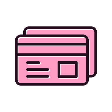 Kredi kartı simgesi, vektör illüstrasyonu