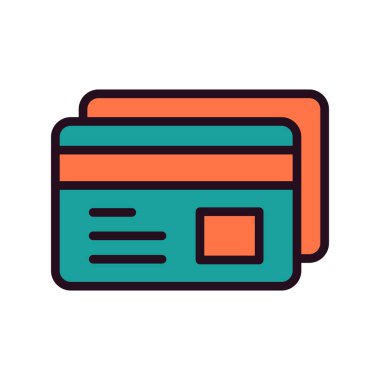 Kredi kartı simgesi, vektör illüstrasyonu