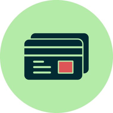 Kredi kartı simgesi, vektör illüstrasyonu