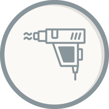 Isı tabancası sembolü. Siluet sembolü.