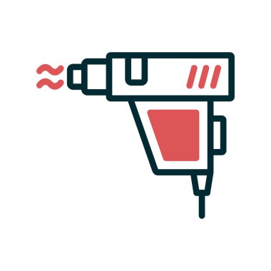 Isı tabancası sembolü. Siluet sembolü.