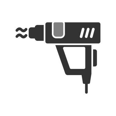 Isı tabancası sembolü. Siluet sembolü.