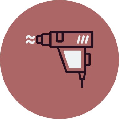 Isı tabancası sembolü. Siluet sembolü.