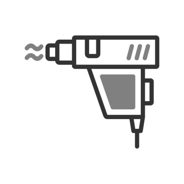 Isı tabancası sembolü. Siluet sembolü.