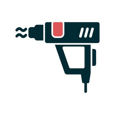 Isı tabancası sembolü. Siluet sembolü.