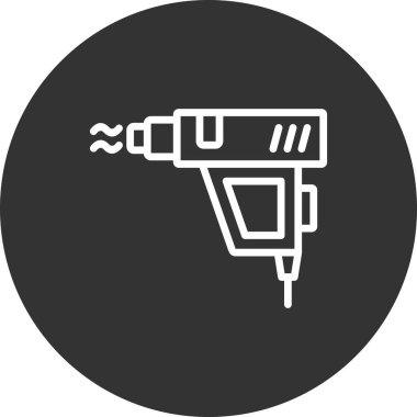 Isı tabancası sembolü. Siluet sembolü.