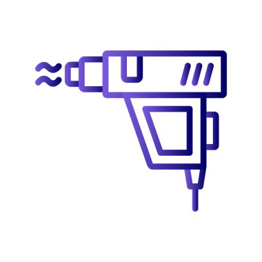 Isı tabancası sembolü. Siluet sembolü.