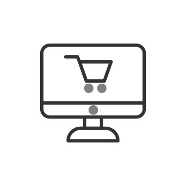 çevrimiçi alışveriş simgesi vektör illüstrasyonu