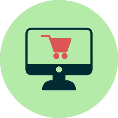 çevrimiçi alışveriş simgesi vektör illüstrasyonu