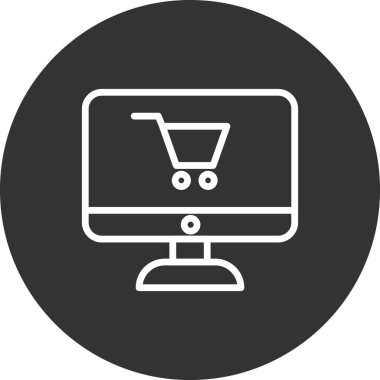 çevrimiçi alışveriş simgesi vektör illüstrasyonu