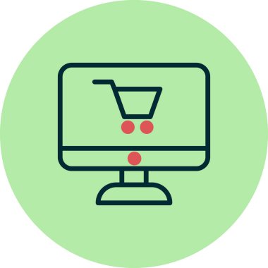 çevrimiçi alışveriş simgesi vektör illüstrasyonu