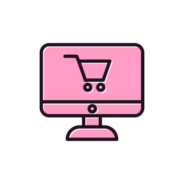 çevrimiçi alışveriş simgesi vektör illüstrasyonu