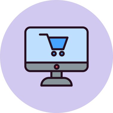 çevrimiçi alışveriş simgesi vektör illüstrasyonu