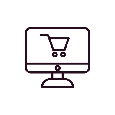 çevrimiçi alışveriş simgesi vektör illüstrasyonu