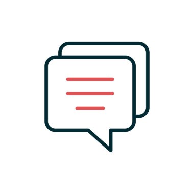 Sohbet balonu ikon vektörü. Konuşma kabarcıkları işareti. izole edilmiş sınır sembolü çizimi