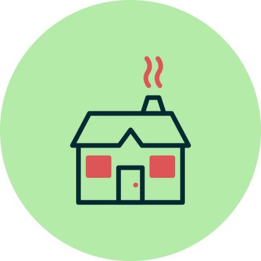 ev vektörü ince çizgi simgesi