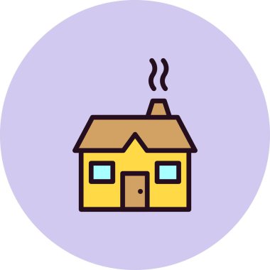 ev vektörü ince çizgi simgesi