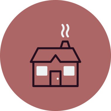 ev vektörü ince çizgi simgesi