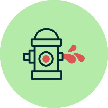 vektör illüstrasyonu, su damlalı sokak yangın musluğu simgesi 