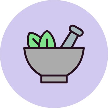 Havan topu ve tokmak ikonu. vektör illüstrasyonu 