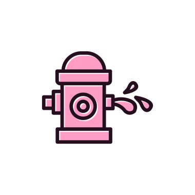 vektör illüstrasyonu, su damlalı sokak yangın musluğu simgesi 