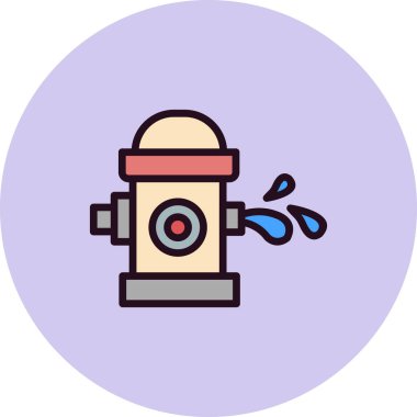 vektör illüstrasyonu, su damlalı sokak yangın musluğu simgesi 