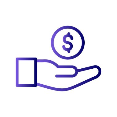 Dolar vektör ince çizgi simgesi