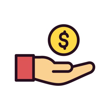 Gelir. Web simgesi basit illüstrasyon