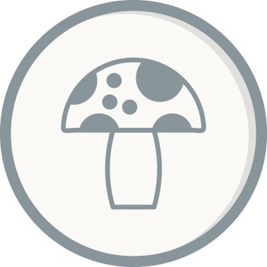 Mantar. Web simgesi basit illüstrasyon