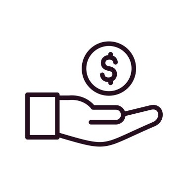 Gelir. Web simgesi basit illüstrasyon