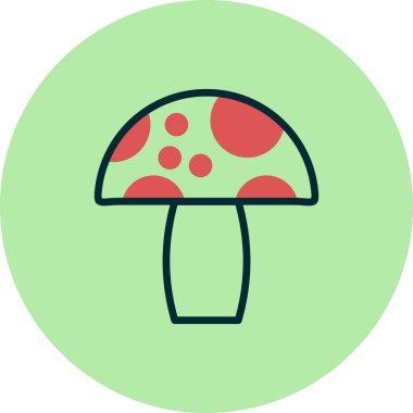 Mantar. Web simgesi basit illüstrasyon