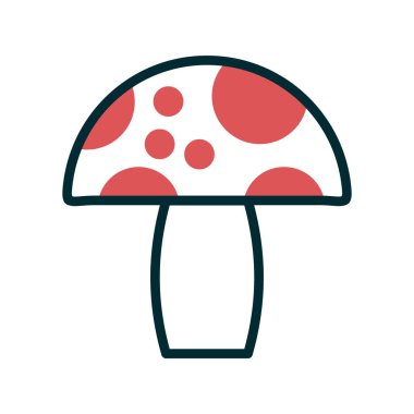 Mantar. Web simgesi basit illüstrasyon