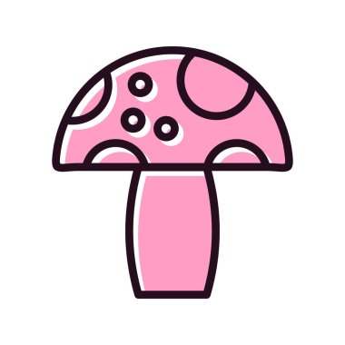 Mantar. Web simgesi basit illüstrasyon