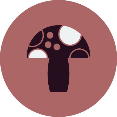 Mantar. Web simgesi basit illüstrasyon