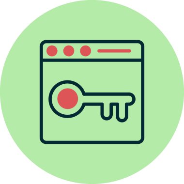 Tarayıcı anahtar kelime veya parola simgesi. Basit vektör tasarımı