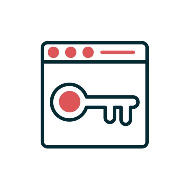 Tarayıcı anahtar kelime veya parola simgesi. Basit vektör tasarımı