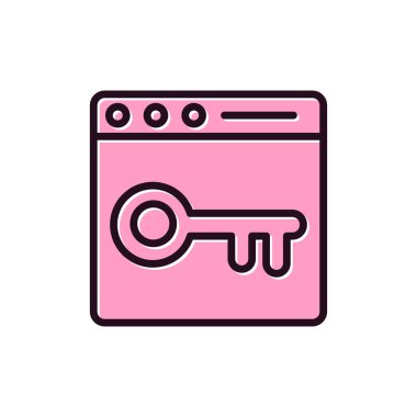 Tarayıcı anahtar kelime veya parola simgesi. Basit vektör tasarımı