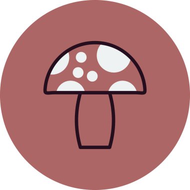 Mantar. Web simgesi basit illüstrasyon