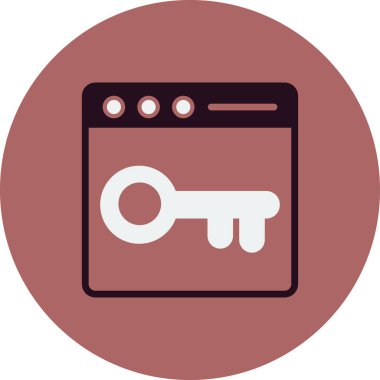 Tarayıcı anahtar kelime veya parola simgesi. Basit vektör tasarımı