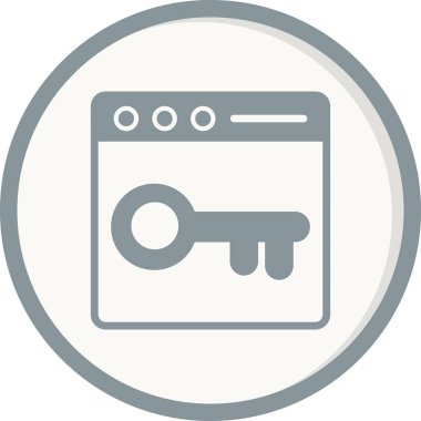 Tarayıcı anahtar kelime veya parola simgesi. Basit vektör tasarımı