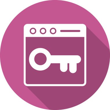 Tarayıcı anahtar kelime veya parola simgesi. Basit vektör tasarımı