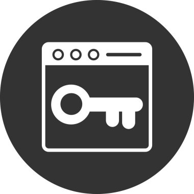 Tarayıcı anahtar kelime veya parola simgesi. Basit vektör tasarımı