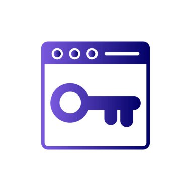 Tarayıcı anahtar kelime veya parola simgesi. Basit vektör tasarımı