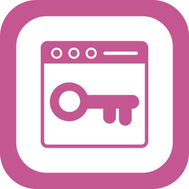 Tarayıcı anahtar kelime veya parola simgesi. Basit vektör tasarımı