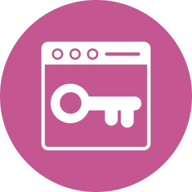 Tarayıcı anahtar kelime veya parola simgesi. Basit vektör tasarımı