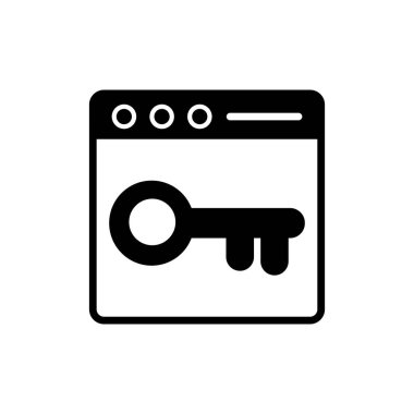 Tarayıcı anahtar kelime veya parola simgesi. Basit vektör tasarımı