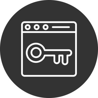 Tarayıcı anahtar kelime veya parola simgesi. Basit vektör tasarımı