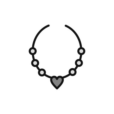 Web ve mobil uygulama tasarımınız için beyaz arkaplanda izole edilmiş simge vektörü, kolye logosu konsepti 